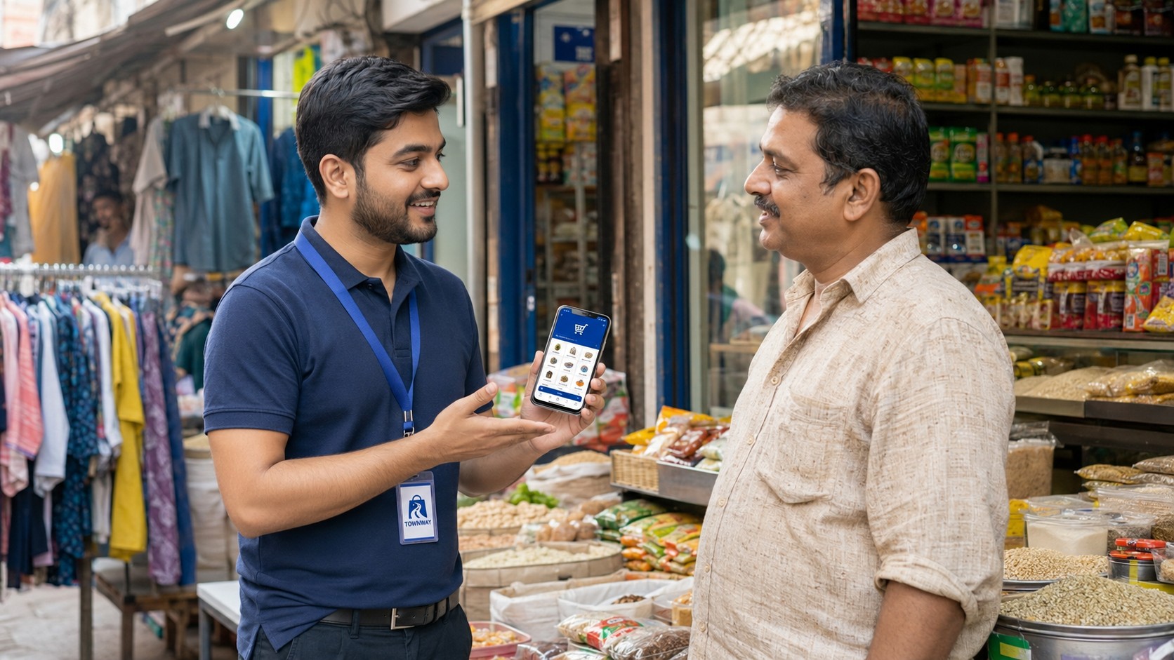 Local Indian apparel and clothing store inventory on racks